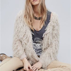 NWOT Free People faithful shaggy cardigan